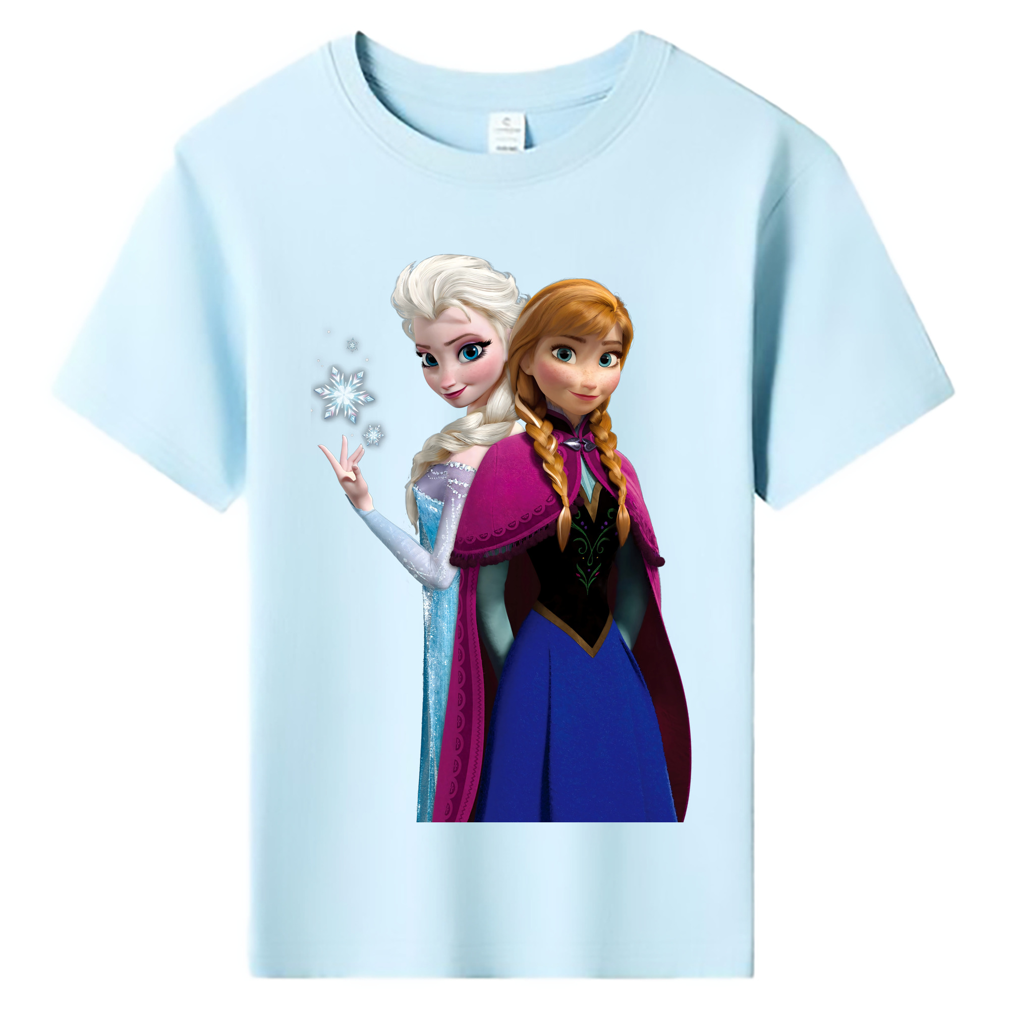 （画像用） アナと雪の女王 アンナ エルサ Frozen Anna Elsa 綿100％キッズTシャツ（フロントプリント）